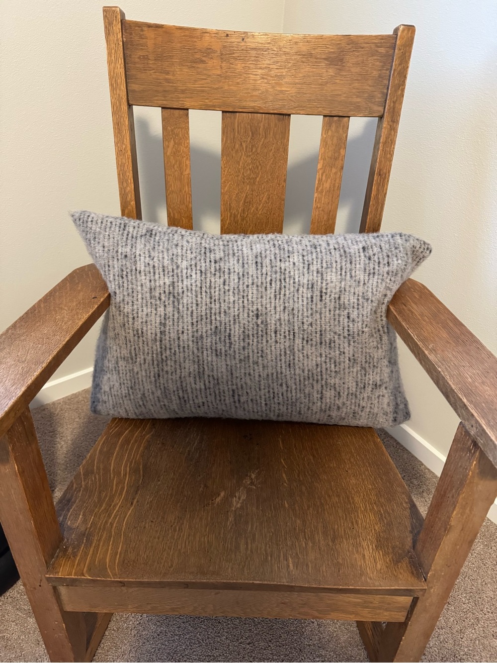 Cozy Gray Knit Lumbar Pillow - Picture 2 of 4